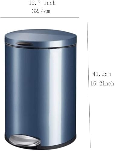 Miniatura 2 de HELGN Garbage Cans Garbage Cans Brushed Stainless Steel Trash 3.1 Gallon Capacity Pedal Type Indoor Dustbins with Lid Waste Baskets Basket