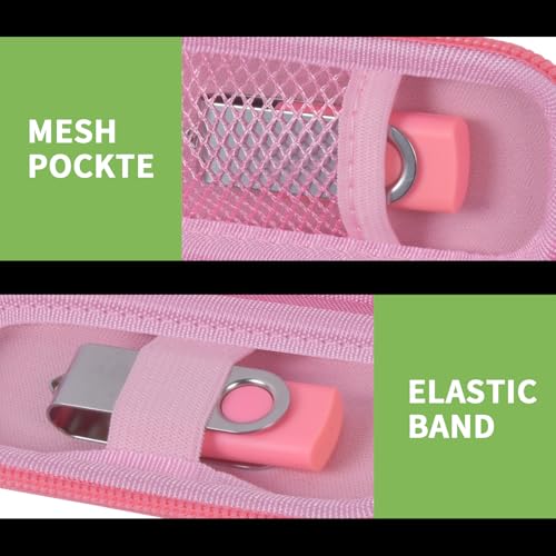 Image of USB Flash Drive Case, SD Card /Thumb Drive /Memory Cards Holder, Bag Only | SDXC /SDHC Storage, Electronic Accessories Organizer for SanDisk / for Samsung, for Students /IT /Office /School /Travel, Pink