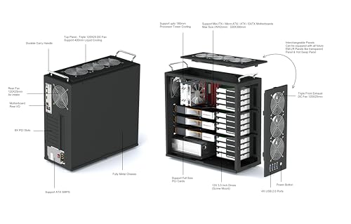 Image of Industrial Desktop Server Case (Full Tower - EMLR)