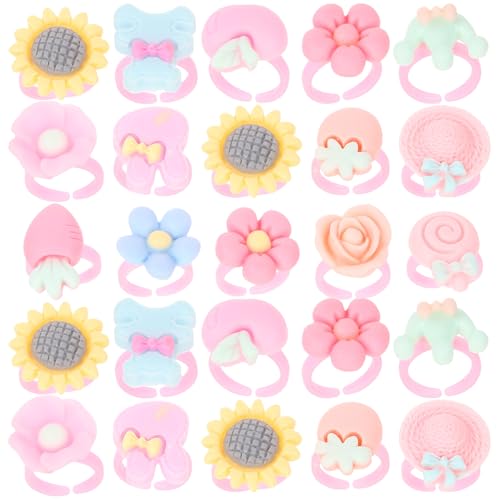 Diseño abierto cómodo en anillos de flores para niñas que evitan rozaduras
