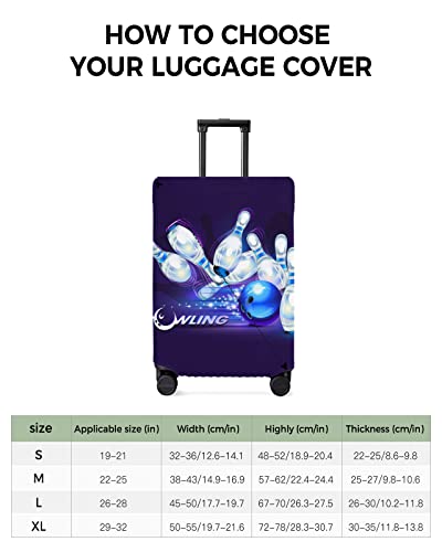 Travel Luggage Cover X-Large Suitcase Cover Fit for 29-32 Inch Luggage Luggage Protector Suitcase Cover Scratchproof Shiny Speed Bowling Black Luggage Cover Protector for Suitcase3