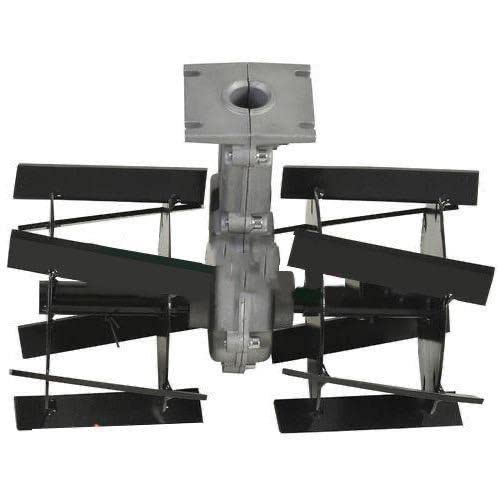 DVI Rotary Weeder Attachment Cross Type for All Types of (2 Stroke/4 Stroke) Brush Cutter Used for Weeding & Cultivation in Agriculture (for 28MM 9 Teeth SPILINE Shaft)