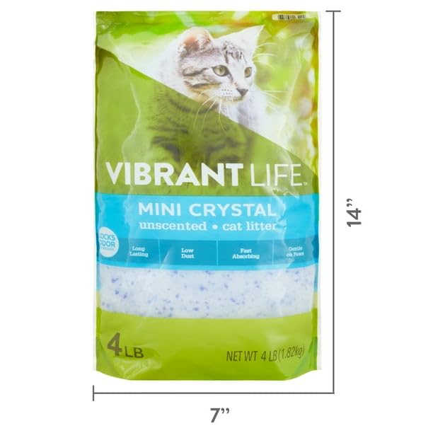 Mini Crystal Unscented Cat Litter, 4 Lb - Simply Fill Your Empty Litter Box with These Mini Crystals, Just As You Would Use Normal Litter, Long-Lasting and Fast-Absorbing Formula