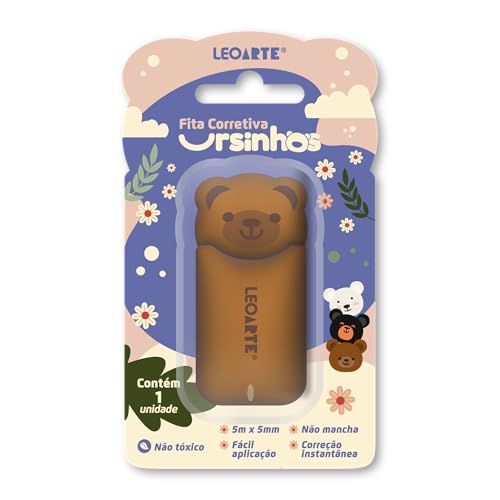 FITA CORRETIVA 5MX5MM FORMATO URSINHOS CORES SORTIDAS LEOARTE