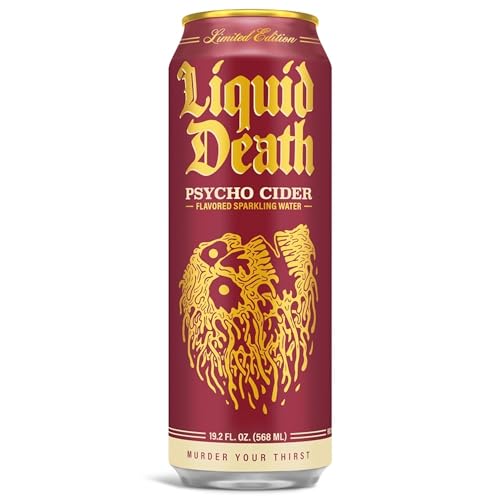 Image of Liquid Death Psycho Cider Flavored Sparkling Water 24 pack /19.2 oz cans