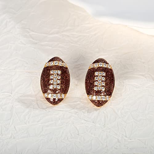 LILIE&WHITE Brown Rugby For Women Sport Stud Football Sports Game Team Fans Players Jewelry4