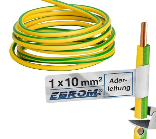 Câble de mise à la terre H07V-U 10 mm² fil électrique conducteur rigide