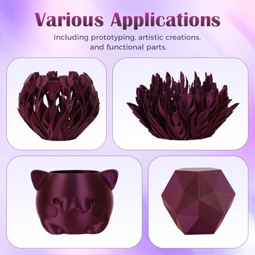 Image of VOXELAB Chameleon HS PLA Filament 1.75mm+ /- 0.02mm, Color Changeable Rapid PLA 3D Printer Filament, Max 500mm /s High Speed Printing, Changing Colors Filament 1kg Spool (2.2lbs),Abyssal Red