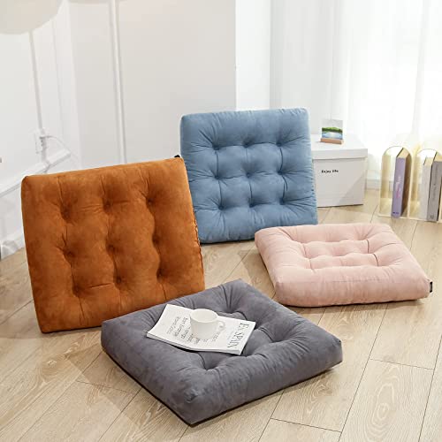 Getmo Resin Large Floor Pillows,Square Meditation Pillow,Microsuede Sitting Pillows Floor Cushion For Yoga Living Room Balcony Office Outdoor,Seat Cushion Tatami For Chair Sofa,22X22 Inch,Coffee #TOP3