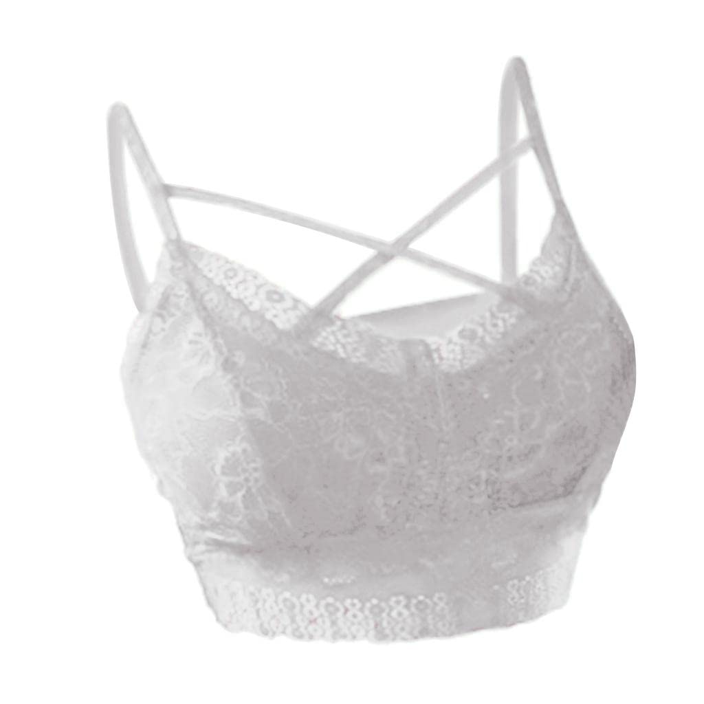 Lady Sexy White Lace Bra Naked Back Bralette X Form Women Bra Sleepwear XXXL-image-29