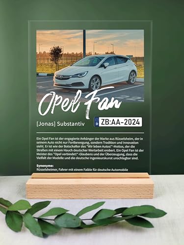 Generisch Opel Fan Geschenk personalisiert - Acryl Geschenk - Definition: Opel Fan - Opel Fanartikel, Fanartikel für Autofreunde