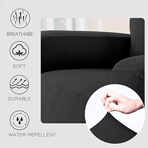 Granbest Premium Water Repellent Recliner Chair Cover High Stretch Jacquard Fabric Recliner Slipcover With Pockets (Recliner, Black) #TOP3
