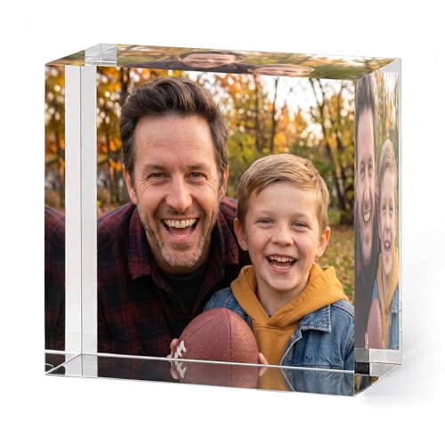 ArtPix 3D Acrylic Custom UV Photo Print Block, Personalized Gifts for Father, Dad, Men, Him, Husband, Unique Customized Gifts for Women, Wife, Picture Gift With Your Own Photo (2 x 2 inch)
