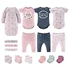 The Peanutshell Baby Layette Gift Set for Girls – 16 Piece New Born Girl Gift Set, Baby Clothes, 0-9 Months – Prairie Flora