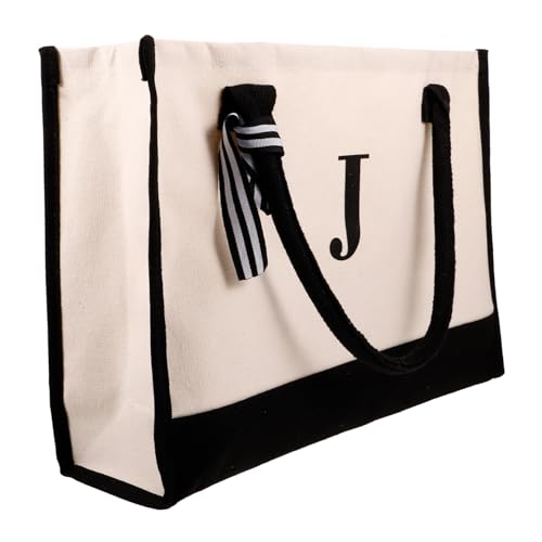 Gatuida Bolsa Tote de Lona para Mujer con Diseño de Letras Gran Capacidad Ligera y Resistente para Playa Compras y Diario