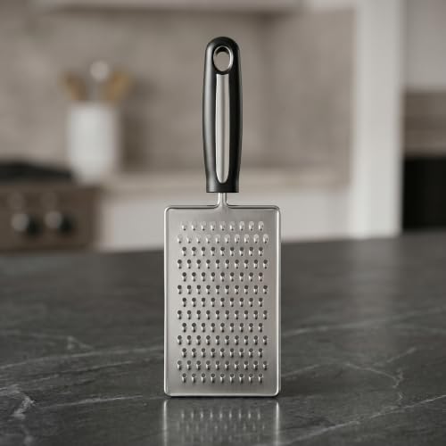 Image of Stainless Steel Hand Grater with Ergonomic Handle | Multipurpose Vegetable, Cheese & Fruit Grater for Kitchen Use | Durable & Easy-to-Clean Flat Grater