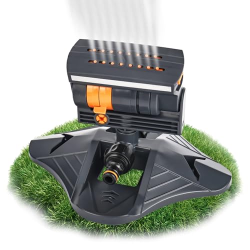 YHNDECO 16 Düsen Rasensprenger zur Gartenbewässerung, 4 Modi Automatisches Schwingen Viereckregner zur Bewässerung, Sprinkler für Rasen und Flächen, Bewässerungssystem, Regner für Garten