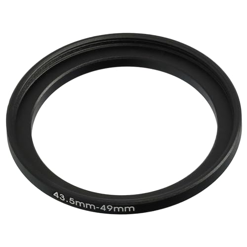 vhbw Anillo Adaptador Step Up de 43,5 mm a 49 mm para Objetivo de la cámara - Adaptador de Filtro, Metal, Negro