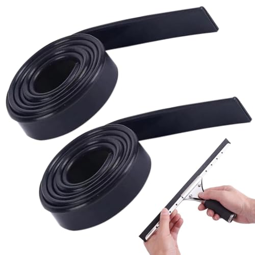 SIRLOMU 2 pièces Raclette Souple, Lèvres en Silicone Découpable, Accessoire de Rechange, Caoutchouc de Remplacement pour Raclette de Fenêtre, Nettoyage Vitre,...