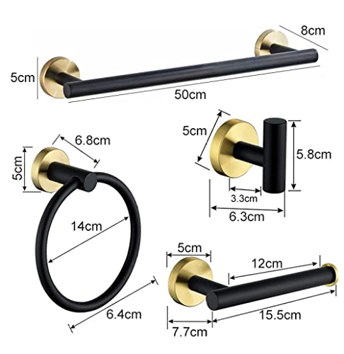 Herrajes negros de baño minimalistas con acabado premium de cuatro piezas 3