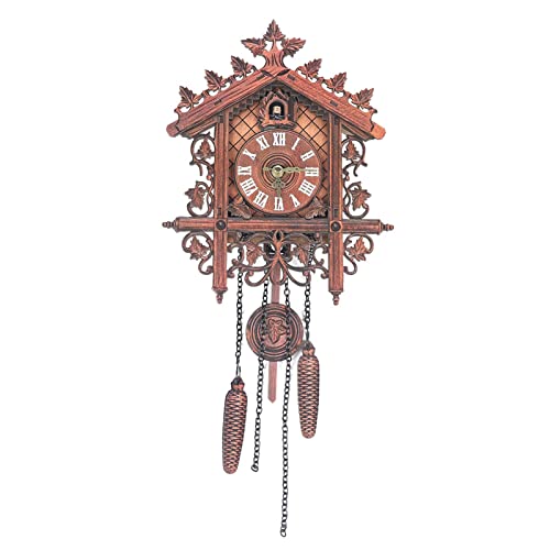 DGEAYUE Cuckoo Clock, Retro Wooden Cuckoo Birdhouse Antique Wall Clock