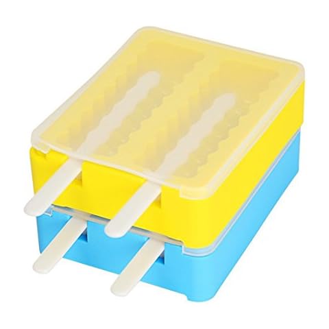 iNeibo Kitchen Silicone Popsicle Mold -Ice Pop Mould, Ice Lolly Molds with Lids, Food Grade, BPA Free - Popsicle Maker for Your Kids (2 Pack) Cover