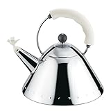  Alessi 9093 Wasserkessel, edelstahl poliert Griff weiß