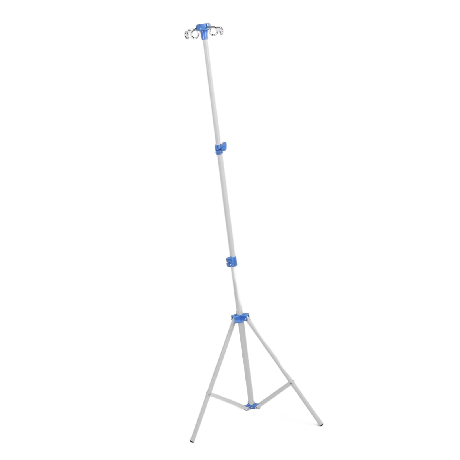 Tragbarer Infusionsständer mit Einstellbarer Höhe, Faltbarer Basis, 4 Haken, Leichtem Material für Infusionsbeutel, Dialyse und Häusliche Pflege