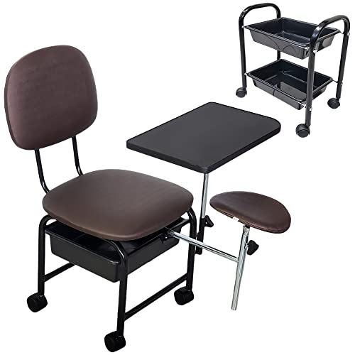 Kit cadeira de manicure + carrinho auxiliar