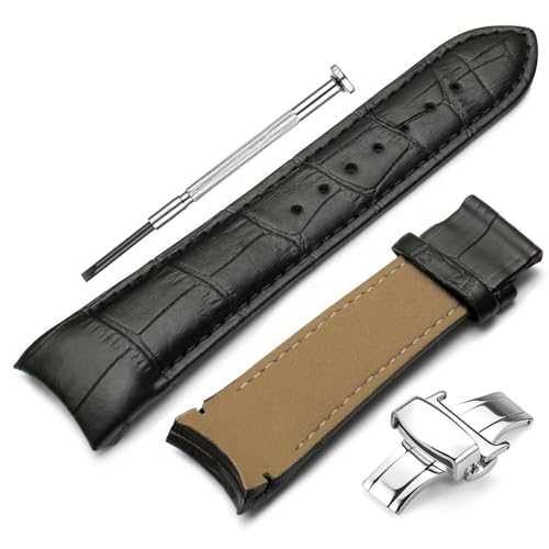 Image of DBLACK ''TST2'' Genuine Leather Watch Strap, Bamboo Pattern Design Watch Belt / / Compatible with Tissot Couturier 1853 & Other Models, Full-Padded Curved Watch Band (Choose Your Size & Color)