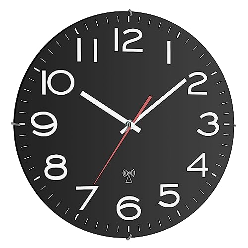 TFA Dostmann Analoge Wanduhr Schwarz mit Weißen Ziffern, 60.3509,...