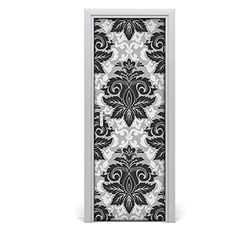 Cubre imperfecciones con el adhesivo de puerta impermeable 77x200 cm autoadhesivo gris Vector Damask 2