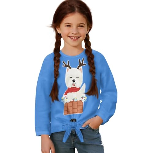 Suobstales Crop Top for Girls Kids Long Sleeve T Shirt Tie Hem Blouse Fashion Crew Neck Shirts Tee for Beach Vacation Workout3