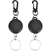 Hestya Retractable Key Chain Heavy Duty Key Reel with 23 inch Steel Wire Rope for ID Badge Holder, Black (2)