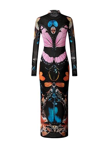 Amazon.com: JW PEI Women's Double-Layered Mesh Sheer Butterfly and Beetle  Gown - Multicolor : Clothing, Shoes & Jewelry