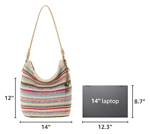 Image of The Sak Sequoia Hobo Bag - Hand Crochet Large Women's Purse for Everyday & Travel - Durable Handbag & Tote With Zipper Pocket