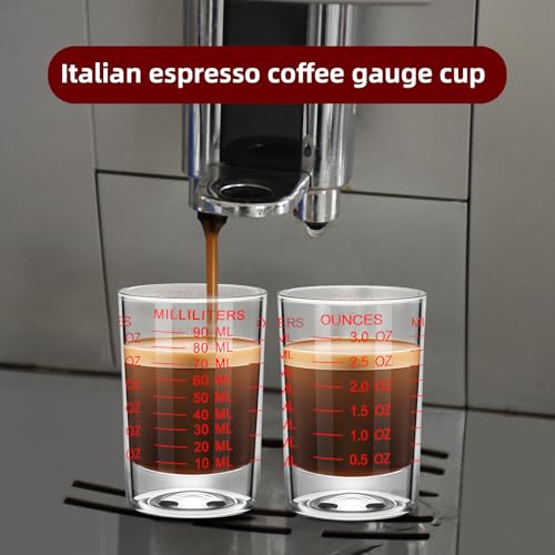 Vaso medidor de vidrio 3 oz con escala roja miniatura 3