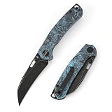 WIXCO Folding Pocket Knife, 3.1' Stonewash Blade EDC Knife with Safety Liner Lock, Small Pocket Knife with Clip for Men, Sharp Camping Hiking Hunting Survival Knives