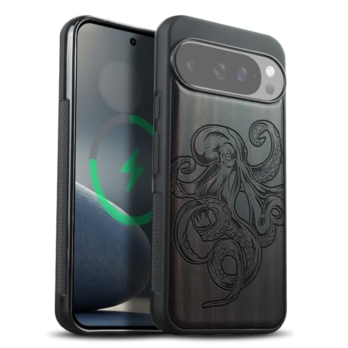 Coque Magsafe Pixel 10 Pro XL antichoc en bois sombre Carveit