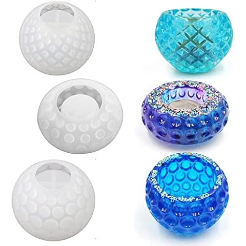 3 Pcs Resin Moulds Silicone Resin Casting Molds Hollow Resin Silicone Mold Resin Moulds Kit for Resin Casting Silicone Mold Epoxy Resin for Wedding Gift Flower Pot Handmade Craft Cover