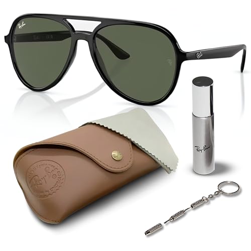 Ray-Ban RB4376 Pilot Shaped Sunglasses for Men & Women with Official RAYBAN Eyewear Kit
