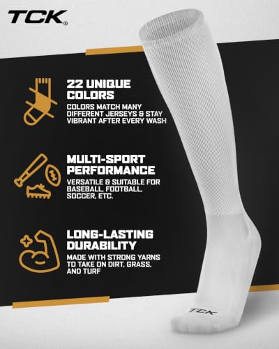 Image of Prosport Baseball Socks & Softball Socks, Kids & Adult Knee High Tube Sock