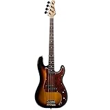 Sawtooth EP Series Electric Bass Guitar, Vintage Burst w/Tortoise Pickguard
