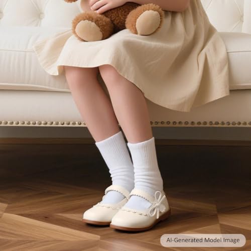 Image of Felix & Flora Toddler Girl Mary Jane Dress Shoes - School Oxford Flats for Girl Party Shoes.