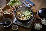 Japanese Clay Pot Donabe, 2300ml, for 3-4 People, Black, Product of Mie, Japan