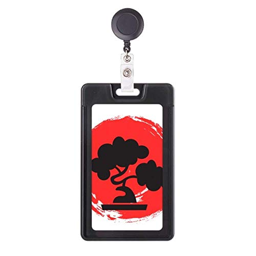 Porte-badge rétractable avec motif japonais enrouleur de carte d'accès