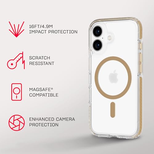 Coque iPhone 16 antichoc premium tech21 EvoCrystal MagSafe or