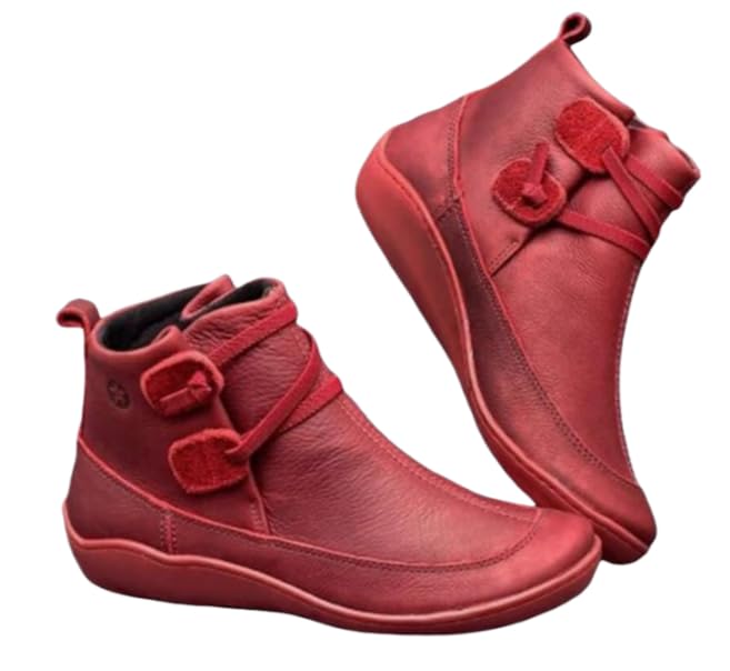 Fall Ankle Boots for Women No Heel Arch Support Boot Fashion Lace Up Side Zipper Vintage Ankle Booties