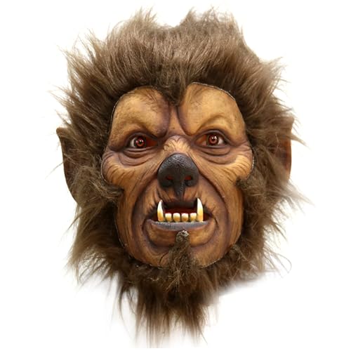 Weduspaty Máscara de hombre lobo, máscara de miedo de Halloween, máscara de látex de cabeza completa, máscaras de vestuario para adultos, máscaras de animales