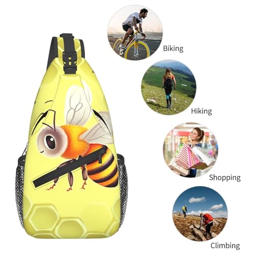 Bolso bandolera cruzado Bee in Flower para hombre y mujer miniatura 6